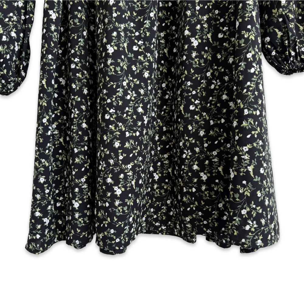 ARULA Black Floral Smocked Mini Dress - Picture 10 of 12